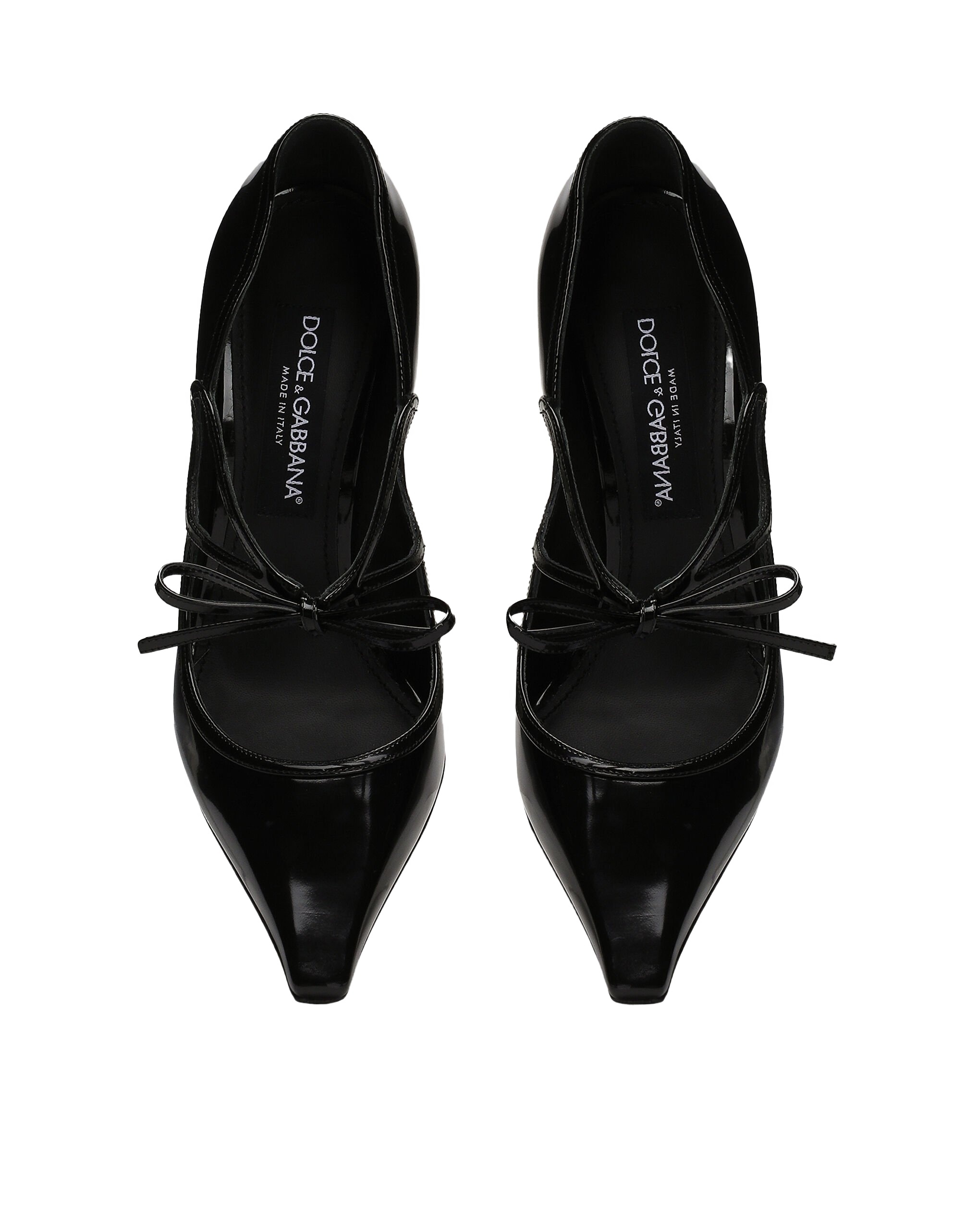 Dolce & Gabbana Mun Bow-embellished Patent Leather Pumps In Black