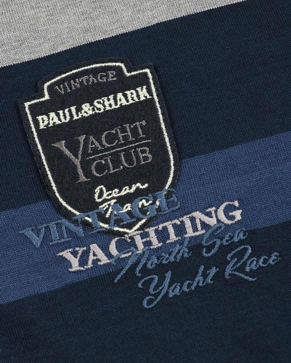Shop Paul & Shark Striped Long-sleeved Polo Shirt In Black