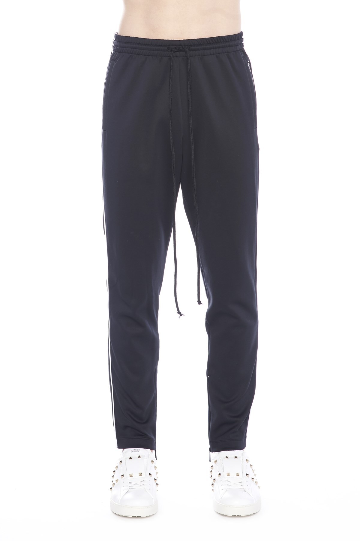 Valentino Side Stripe Trousers In Black