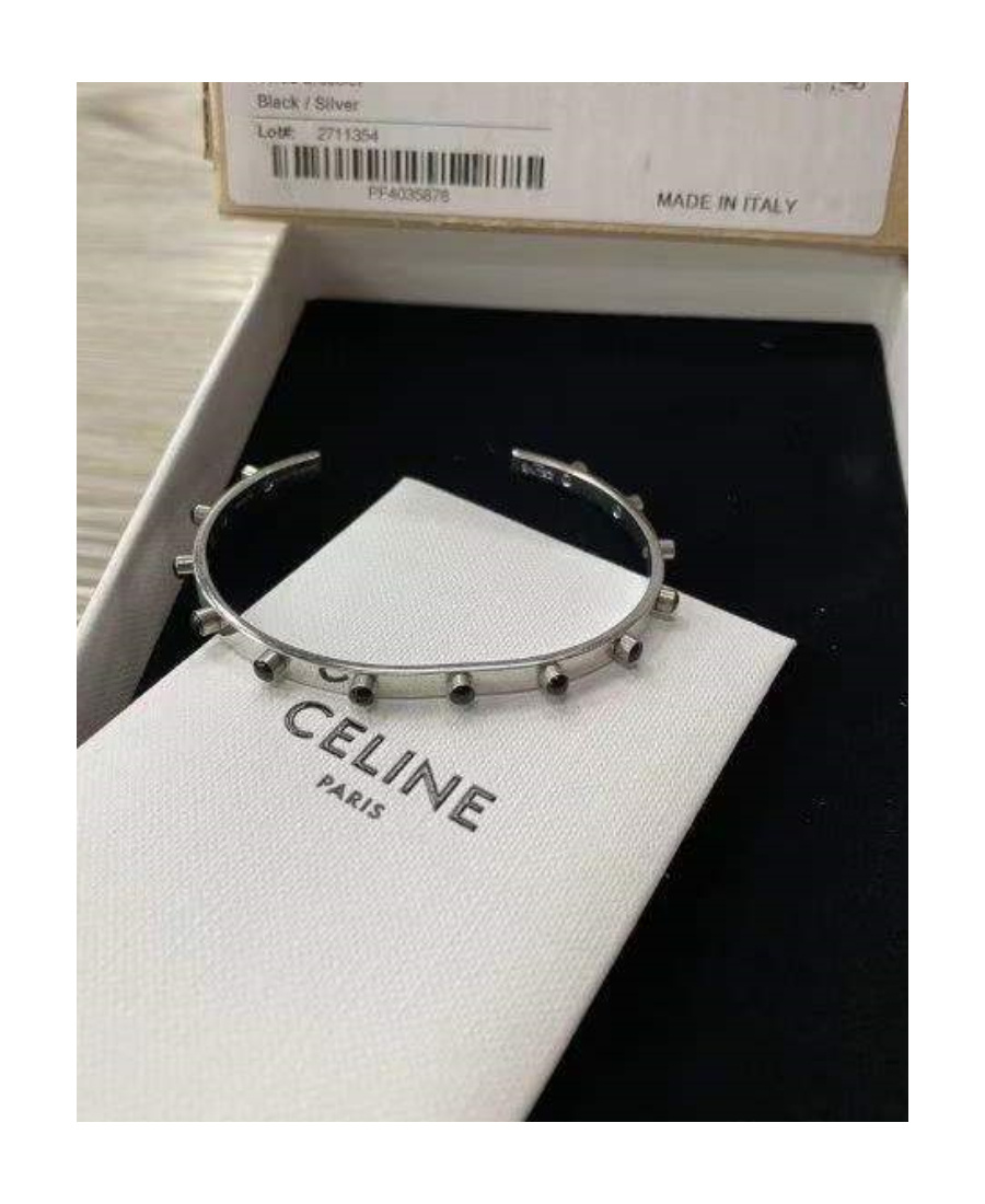 Celine Logo Bracelet In White