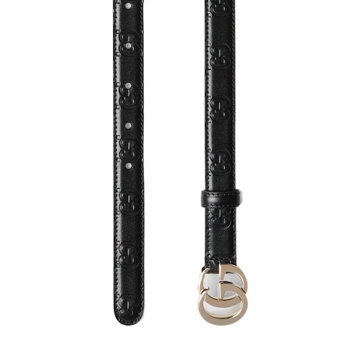 Gucci Gg Milano Series Narrow Belt In Black