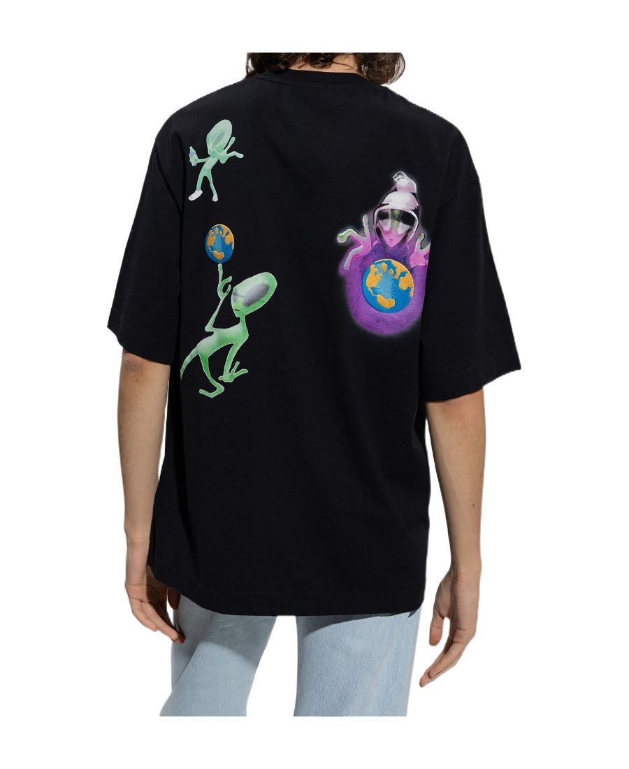 Off-white Alien-print Cotton T-shirt In Black