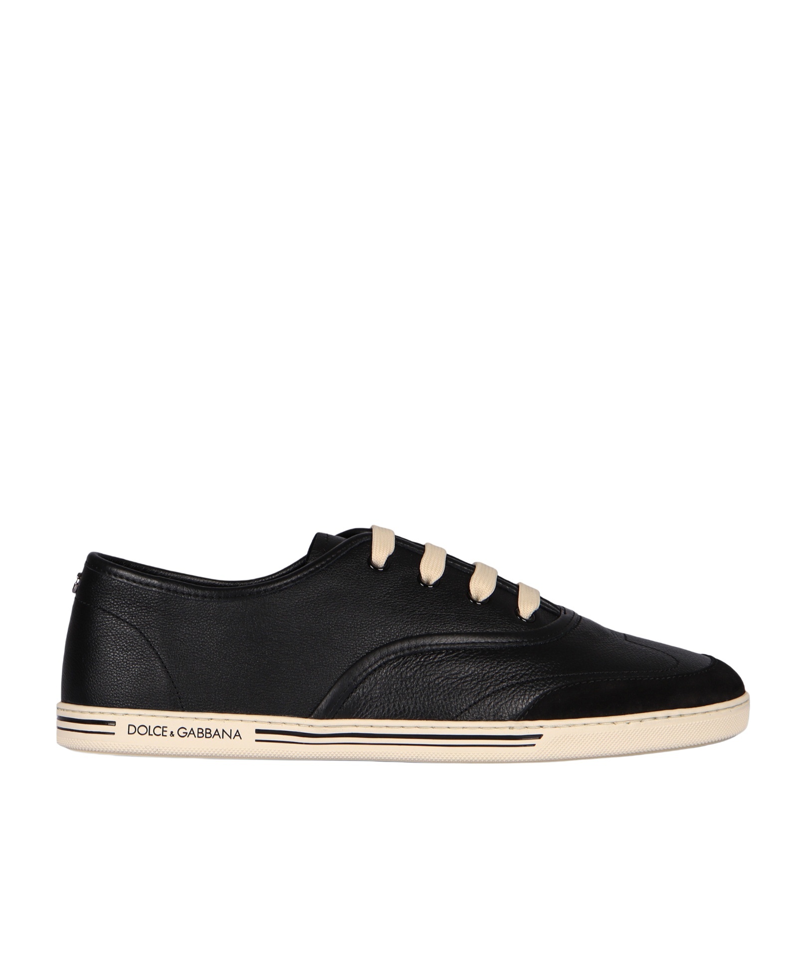 Dolce & Gabbana Saint Tropez Calfskin Sneakers In Black