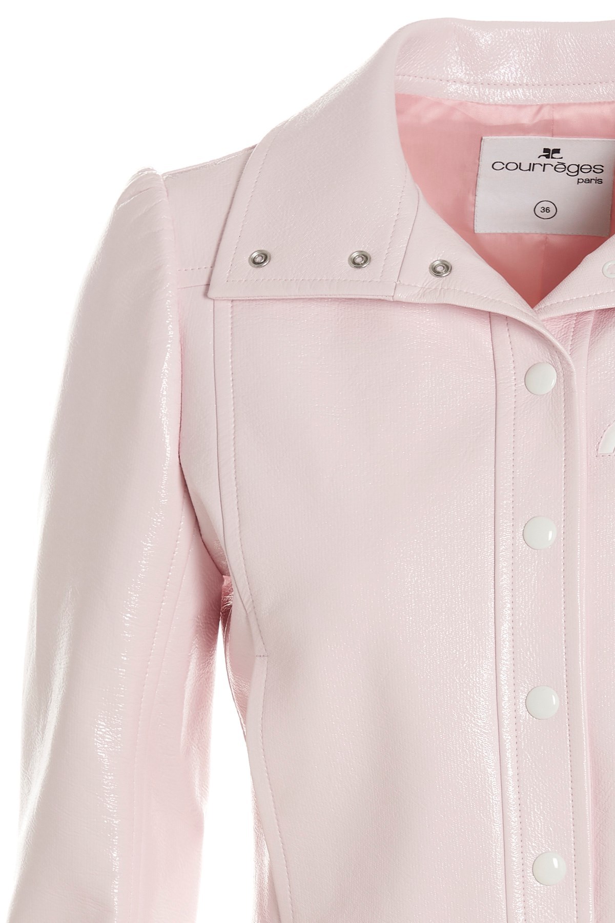 Courrèges Logo-patch Cropped Jacket In Pink