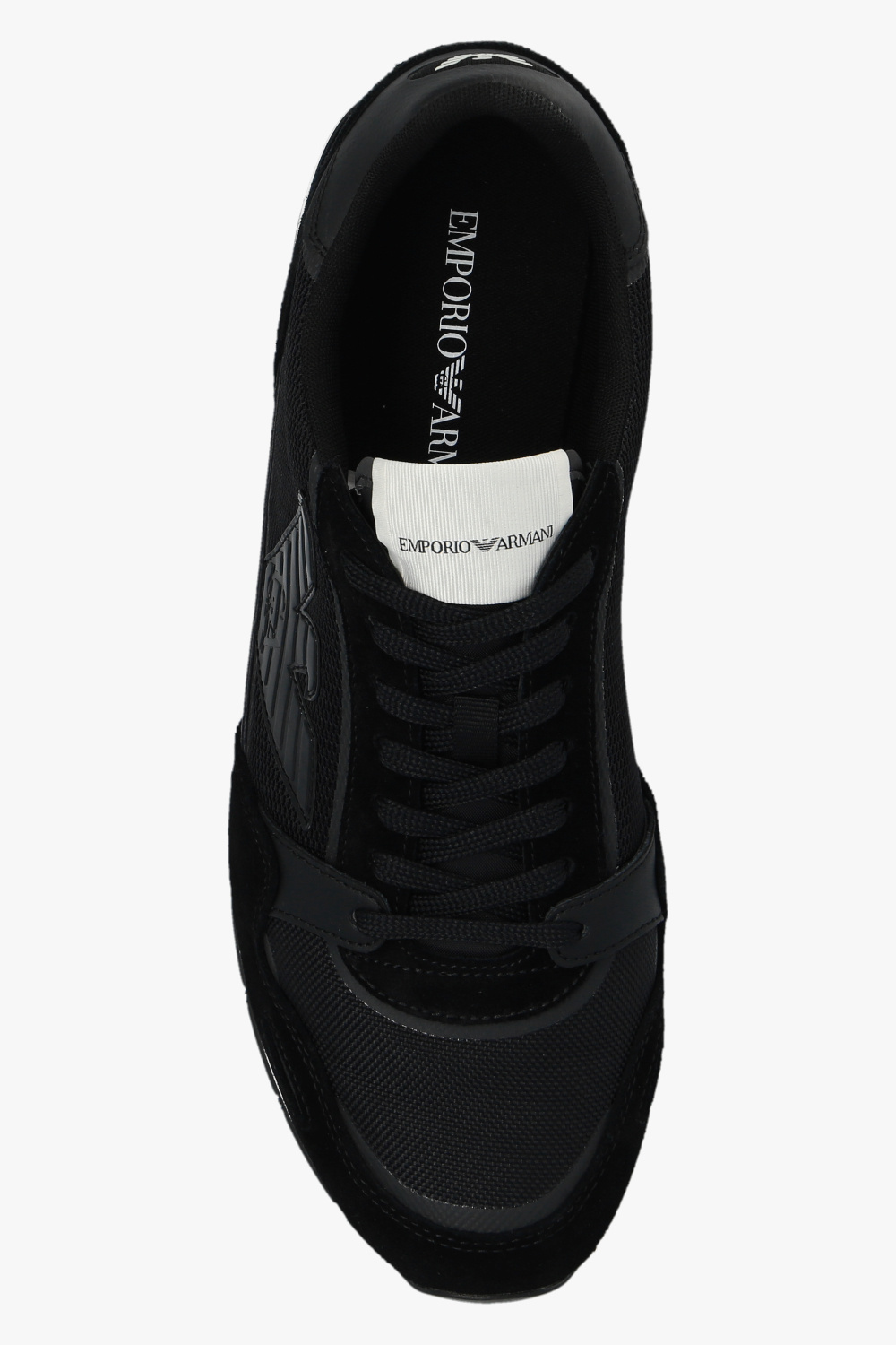 Emporio Armani Panelled Low-top Sneakers In Black