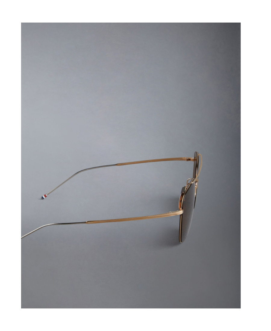 Thom Browne Ivatoa Sunglasses With Square Frames In Brown