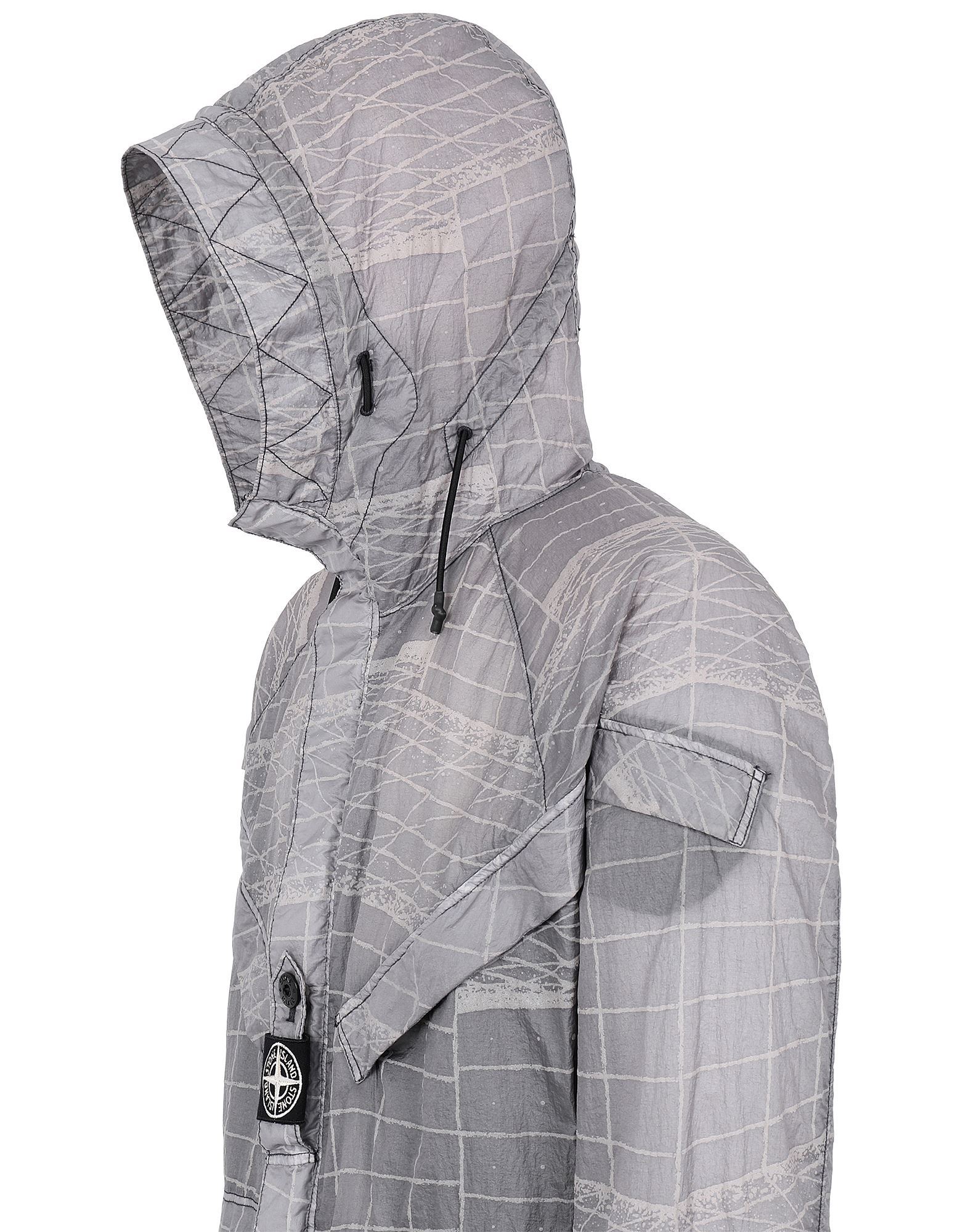 Shop Stone Island 42999 Reflective Grid Jacket In Gray