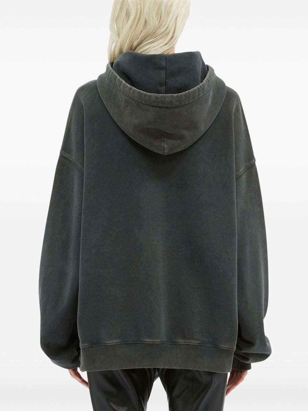 Msgm Logo Stud Embellished Drawstring Hoodie In Black