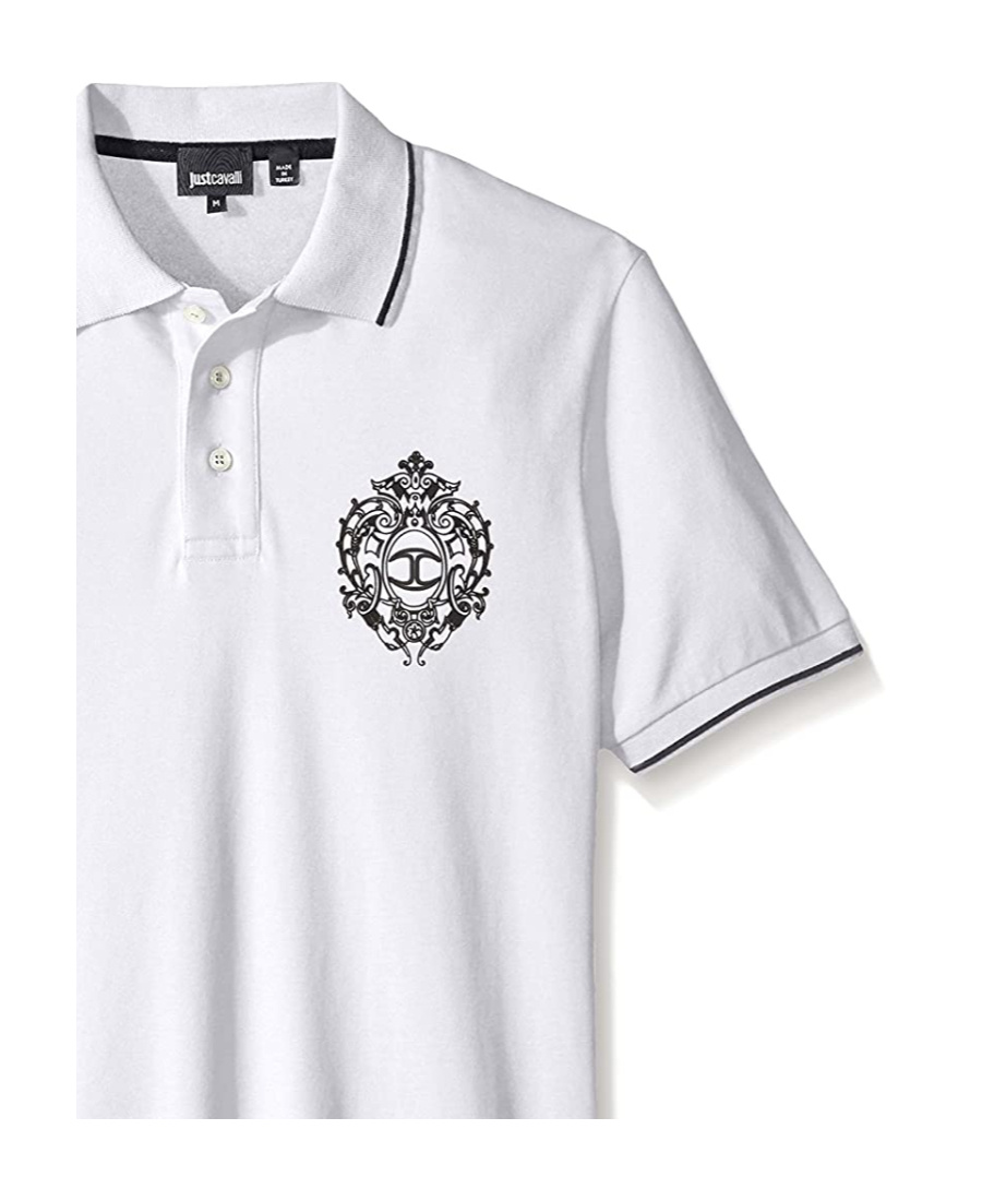 JUST CAVALLI STRETCH KNITTED POLO SHIRT