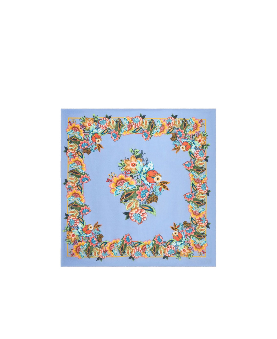 Etro Bandana Bouquet-jacquard Scarf In Blue