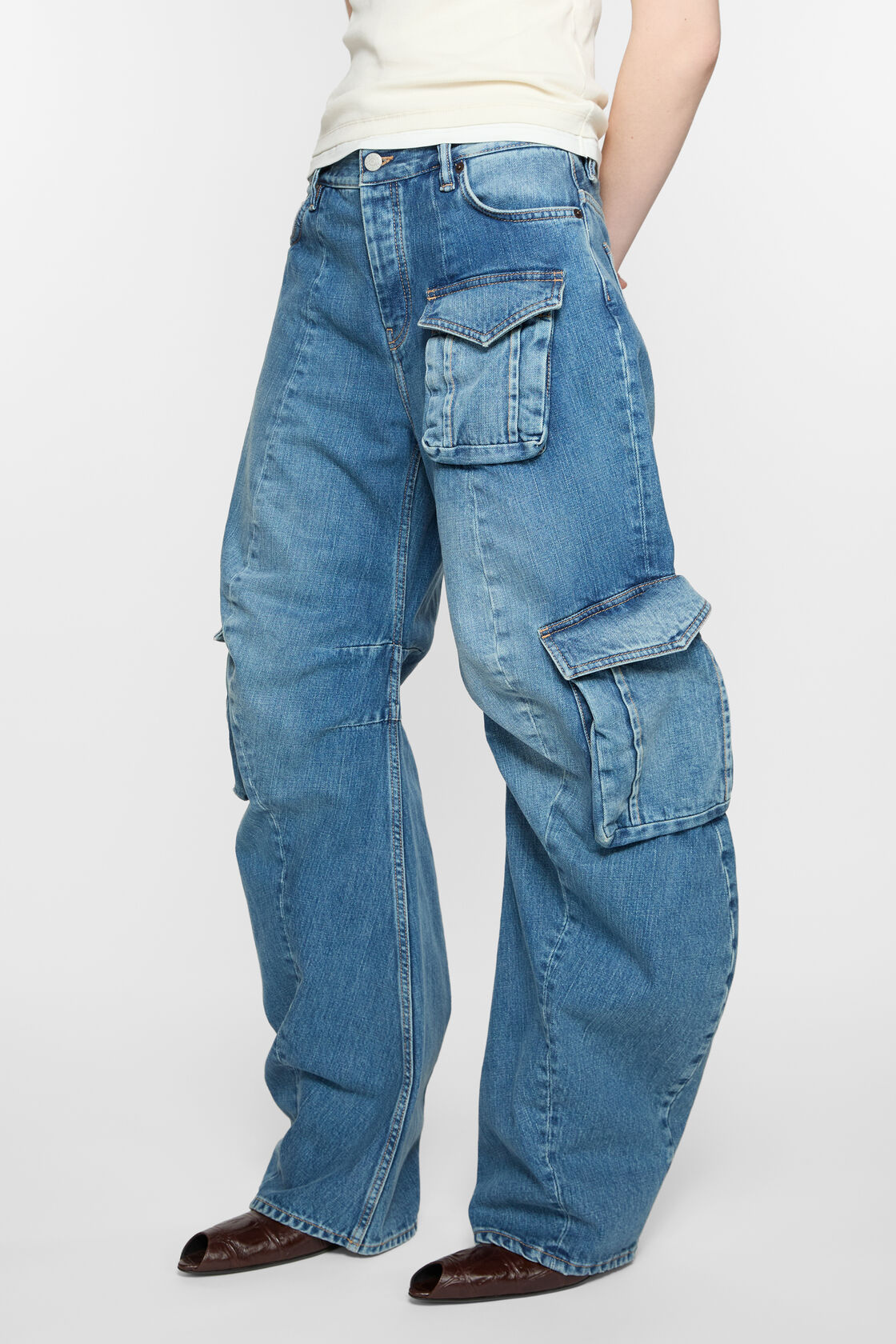 Acne Studios Multi-pocket Jeans In Blue