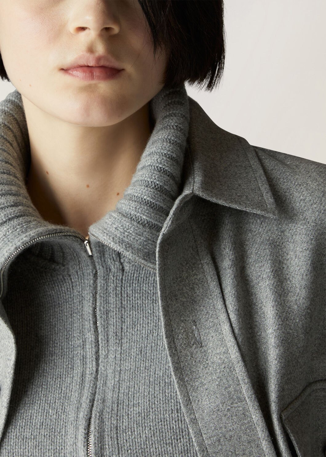 Loro Piana Semi-zipper Long-sleeved Sweater In Gray