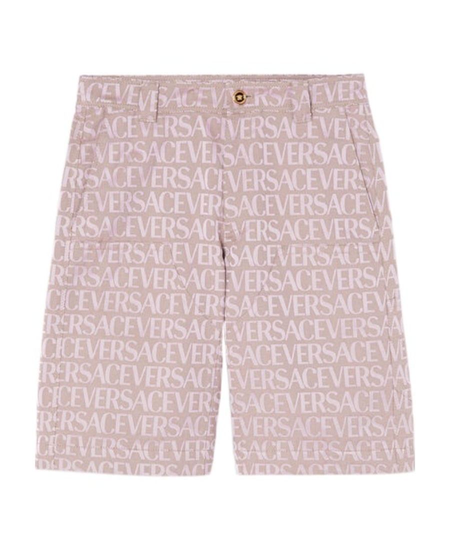 Versace Allover-jacquard Bermuda Shorts In Nude