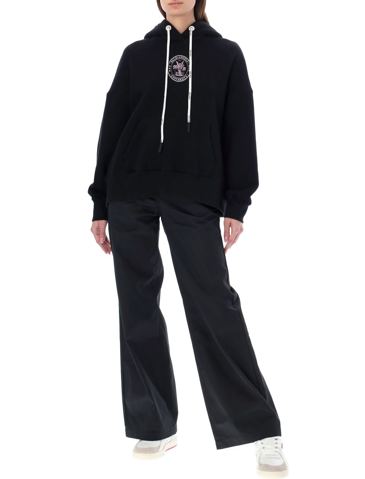 Palm Angels Black College Classic Hoodie In Black