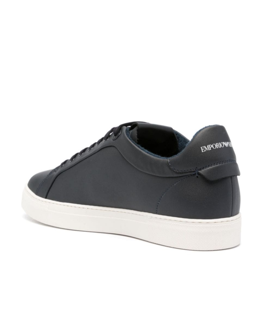 Emporio Armani Logo Pattern Low-cut Shoes In Black