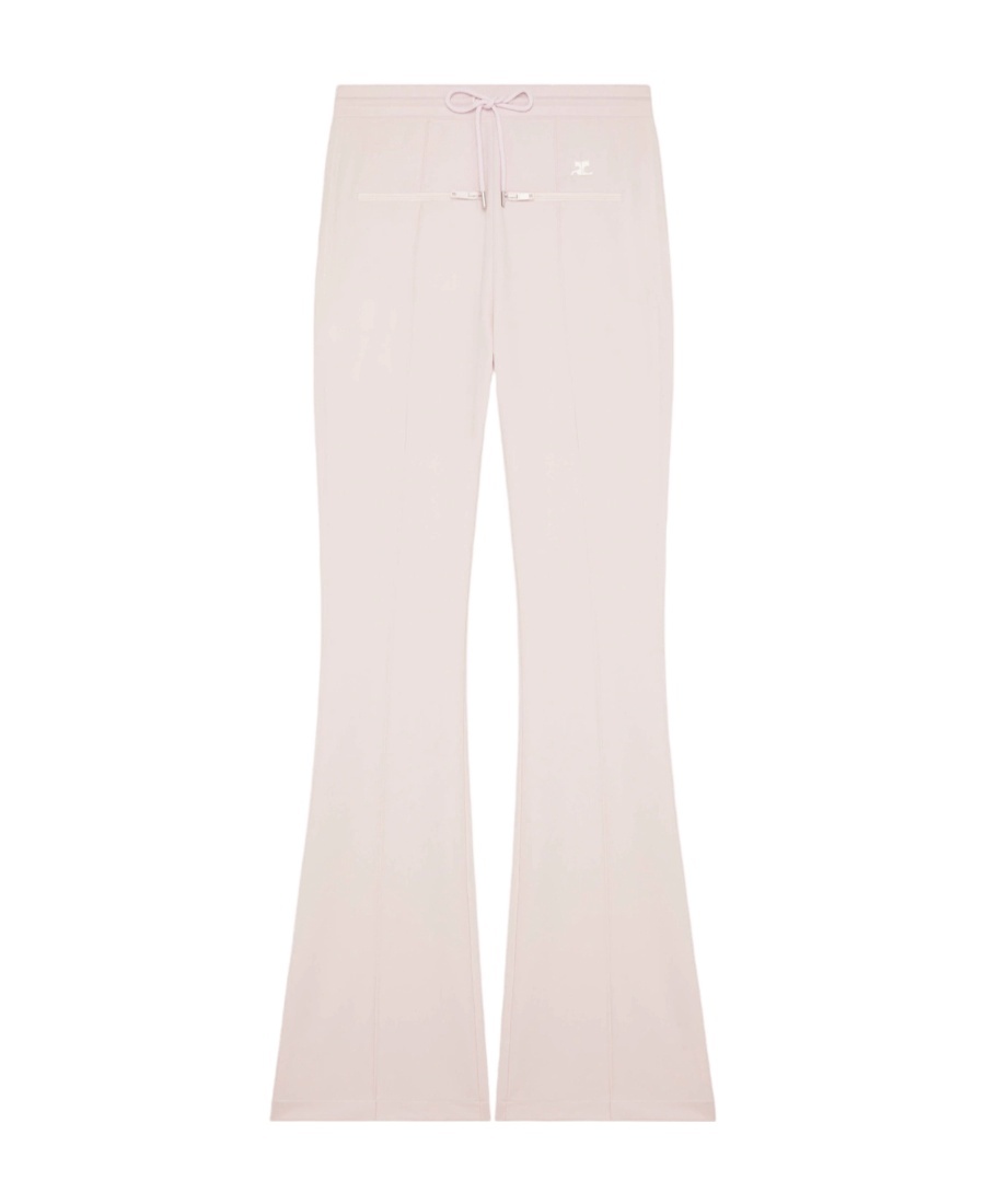 Courrèges Logo-patch Flared Trousers In Pink