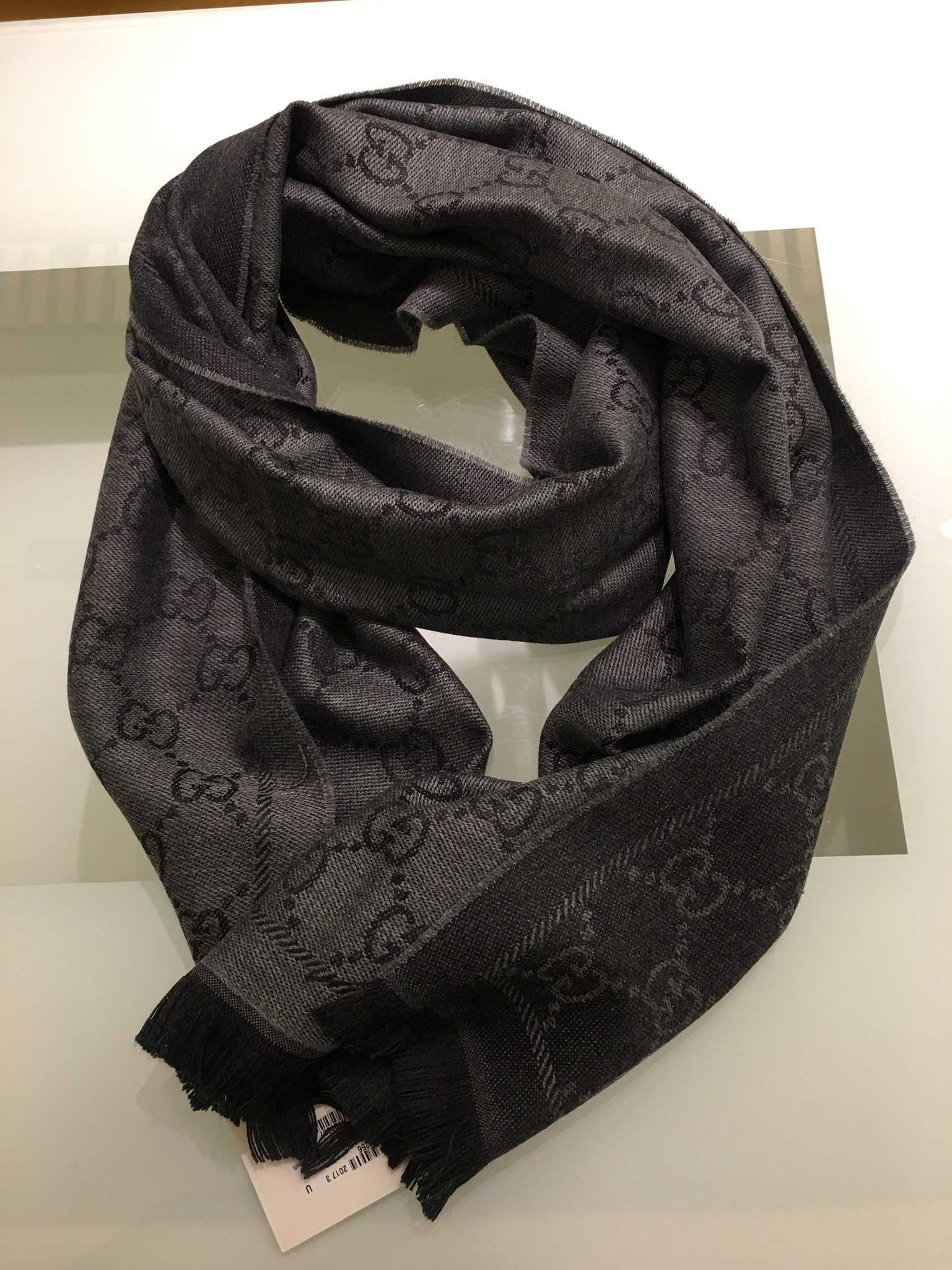 Gucci All-over Gg-logo Print Scarf In Black