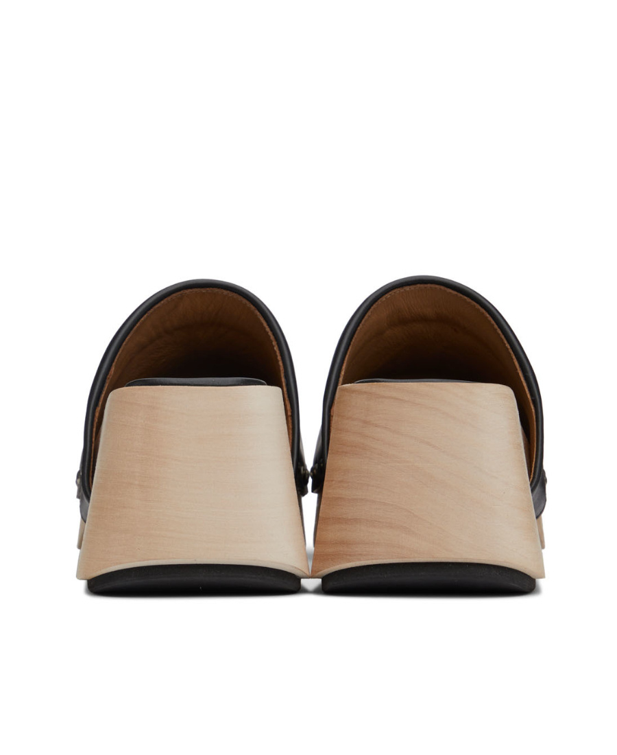 Marsèll Square-toe Leather Mules In Black