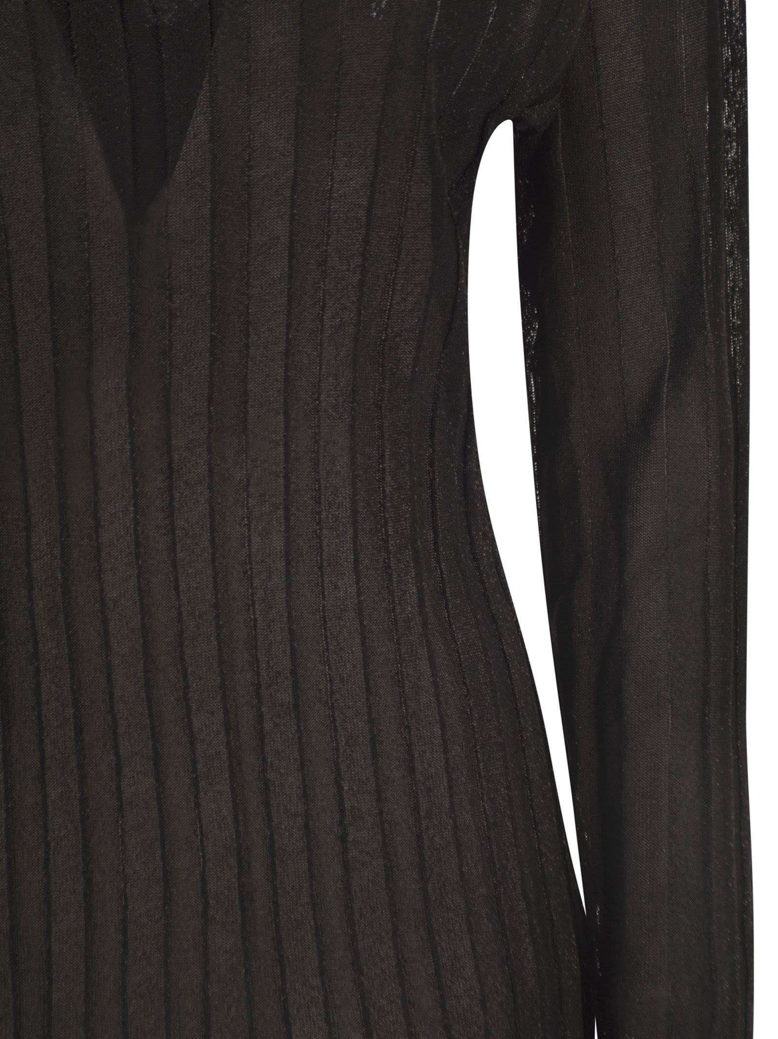 Fabiana Filippi Lurex Hooded Jumper In Brown