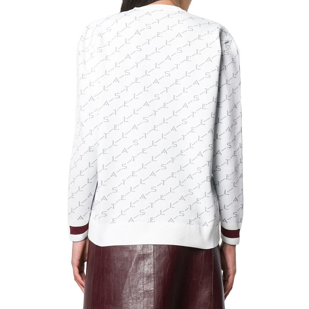 Stella Mccartney Round-necked Logo Sweater In White