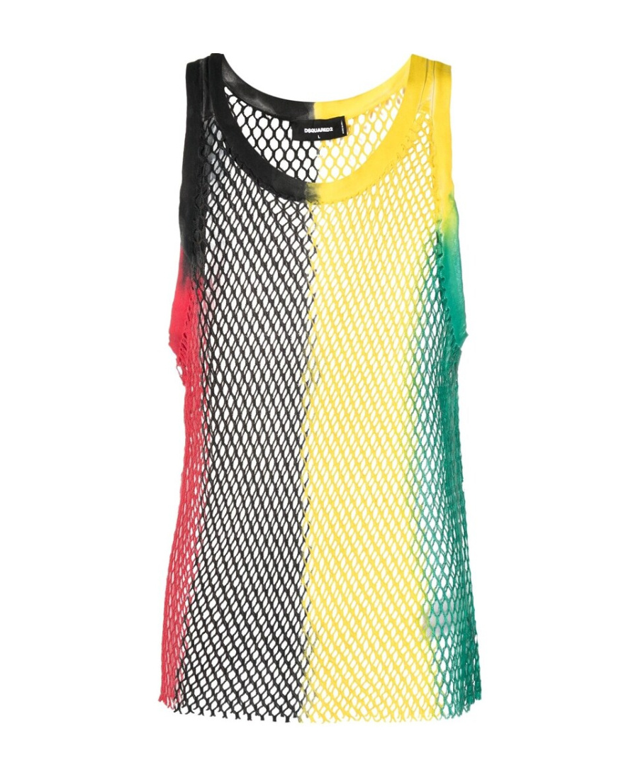 DSQUARED2 COLOUR-BLOCK MESH TANK TOP