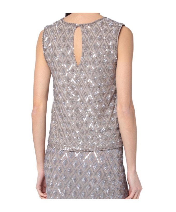 P.a.r.o.s.h Gray Tank Top With Sequins In Gray