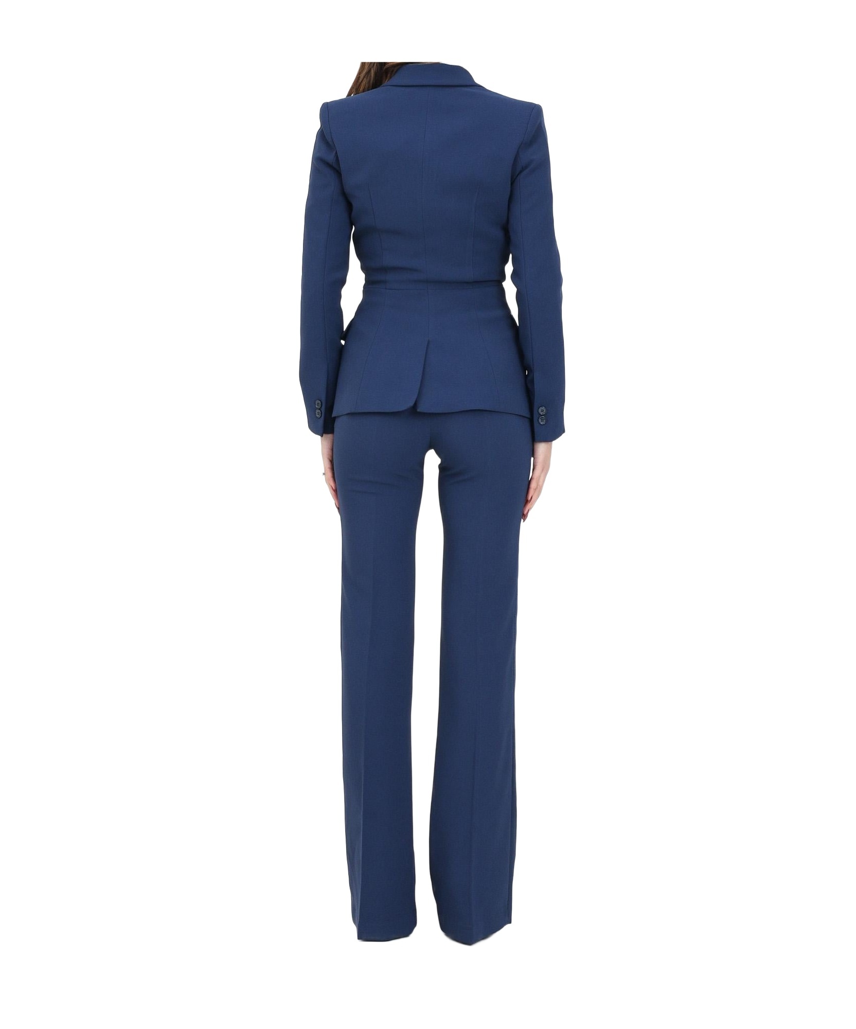 Elisabetta Franchi Long-sleeved Suit And Trouser Set In Blue