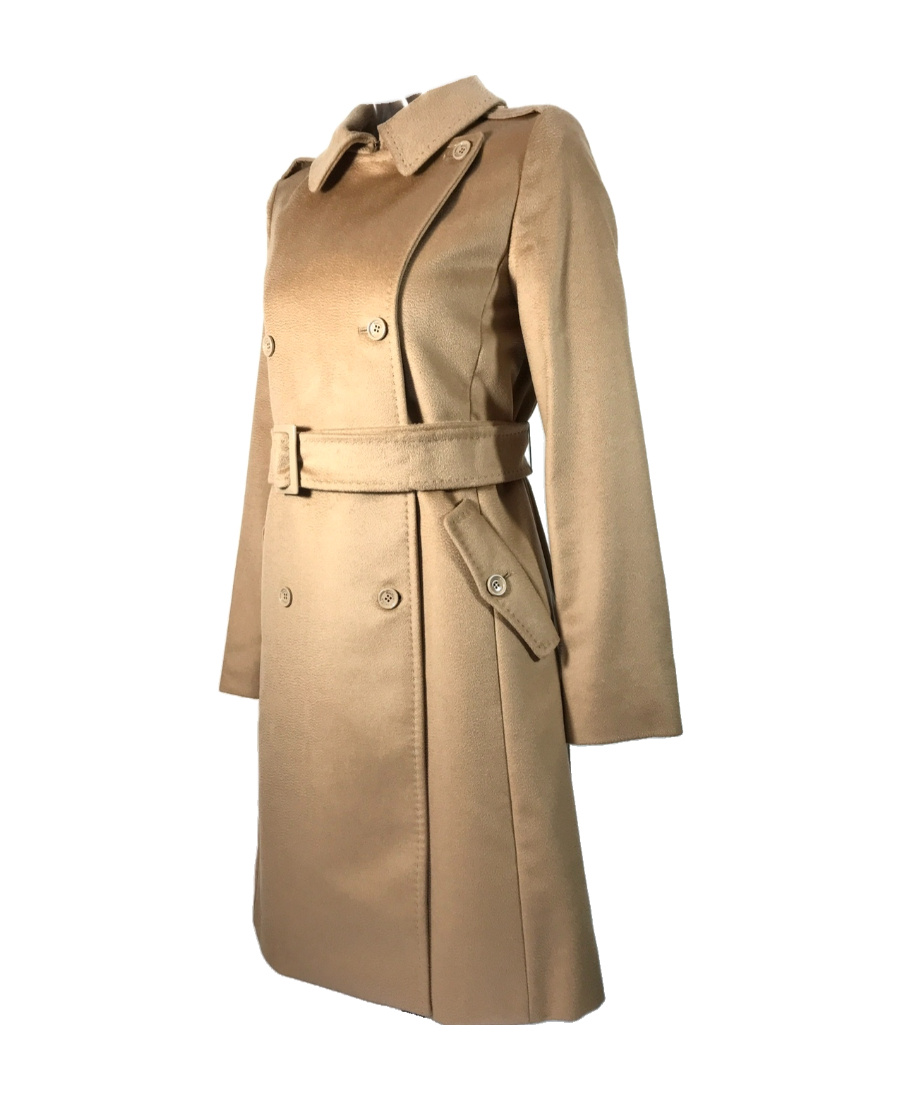 Max Mara Long-sleeved Lapel Coat In Nude