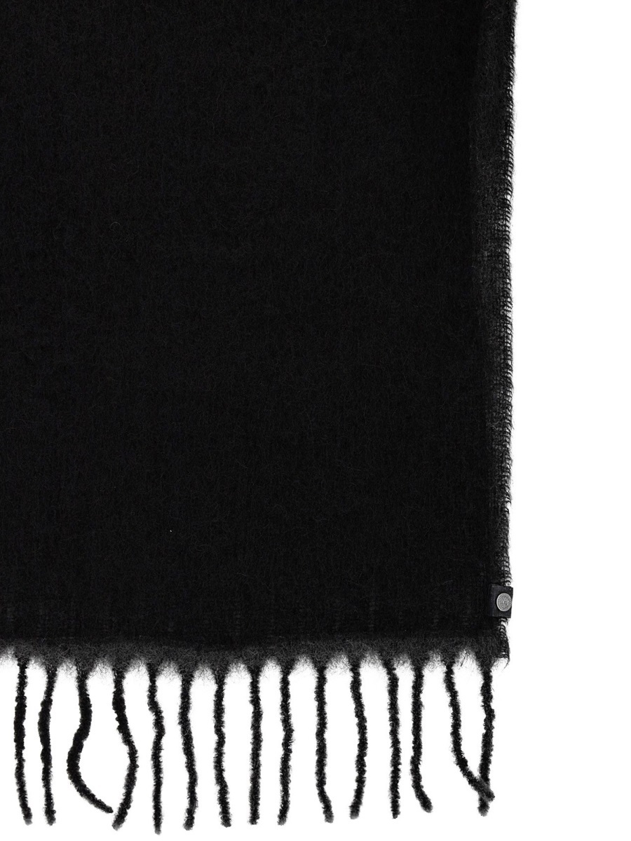 Shop Canada Goose Brushed Alpaca Wool-blend Scarf In Black