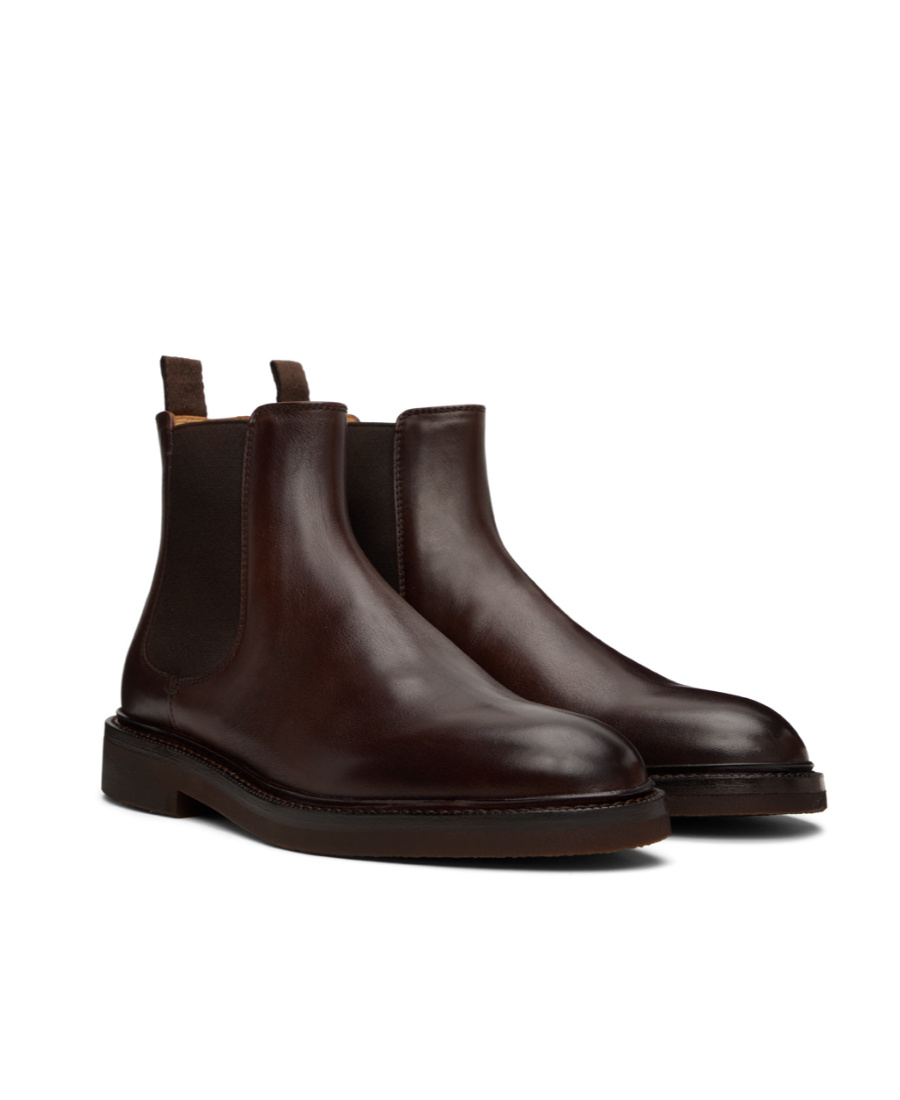 Brunello Cucinelli Leather Ankle Boots In Black