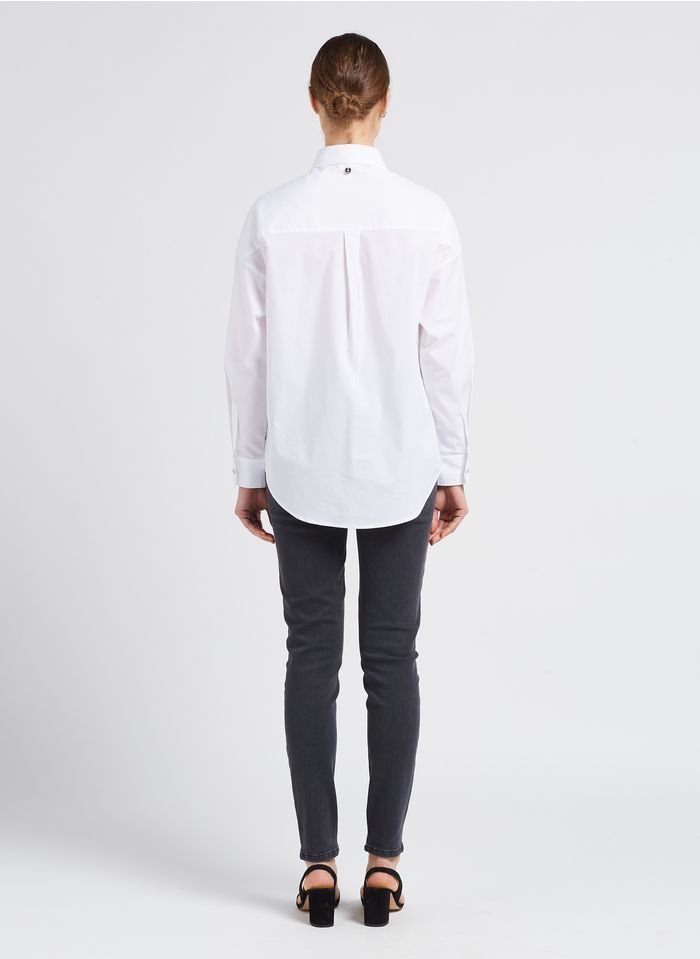 Liu •jo Long-sleeved Lapel Shirt In White