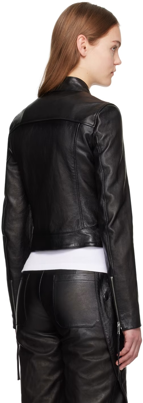 Blumarine Harness-detail Leather Jacket In Black