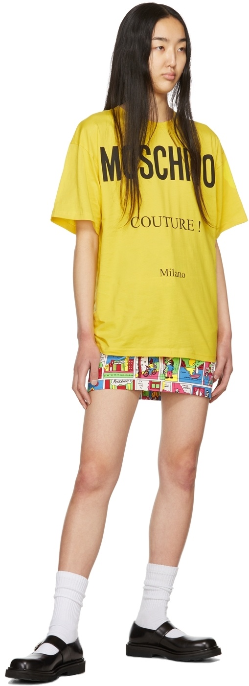 Moschino Multicolor Cotton Mini Skirt In Multicolor