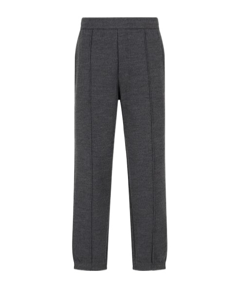 Emporio Armani Official Store Travel Essentials Virgin Wool-blend Jersey Joggers In Black