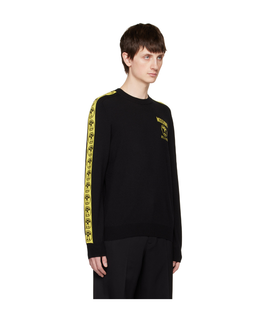 Moschino Wool Logo Sweater In Black