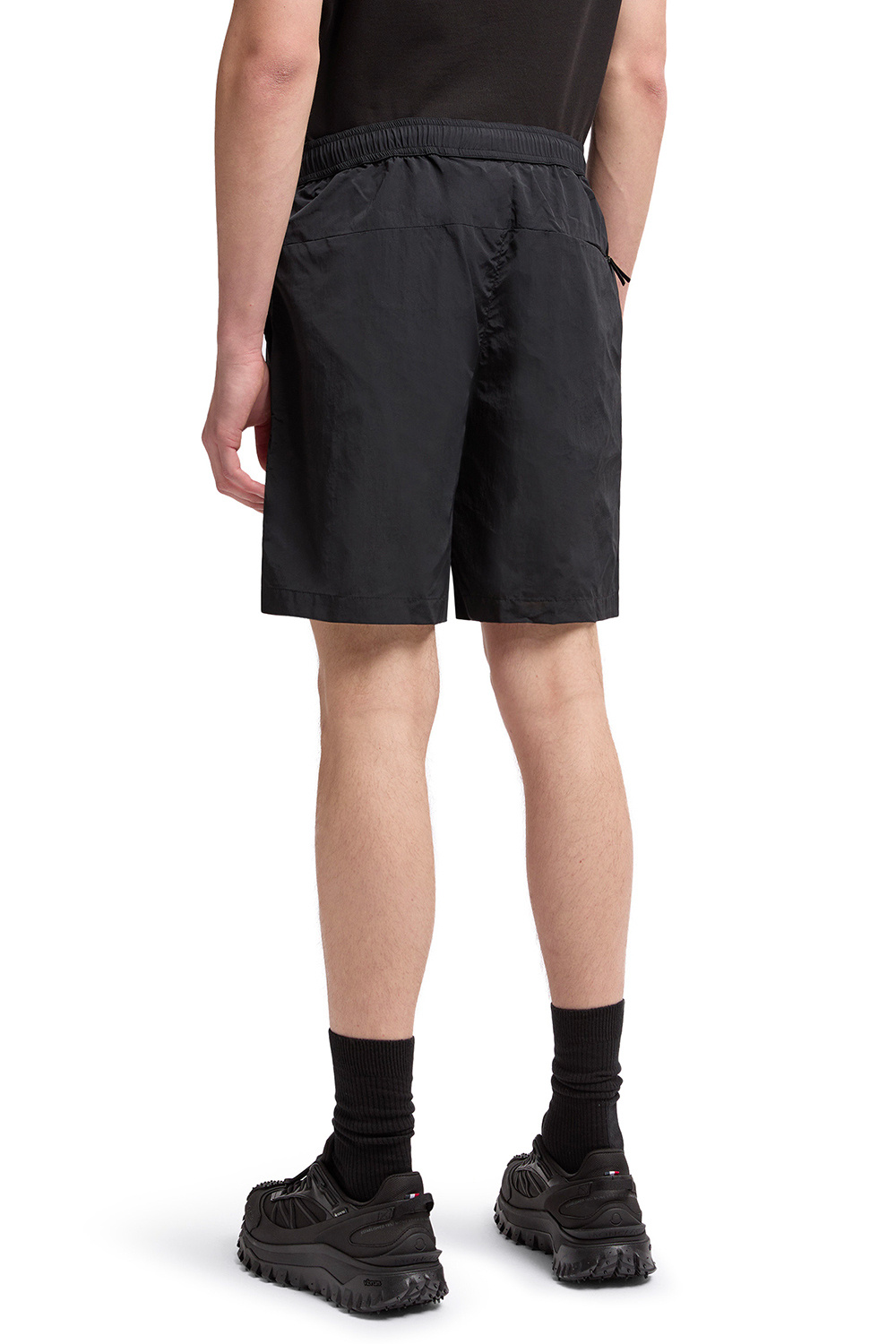 Moncler Elastic Waist Shorts In Blue