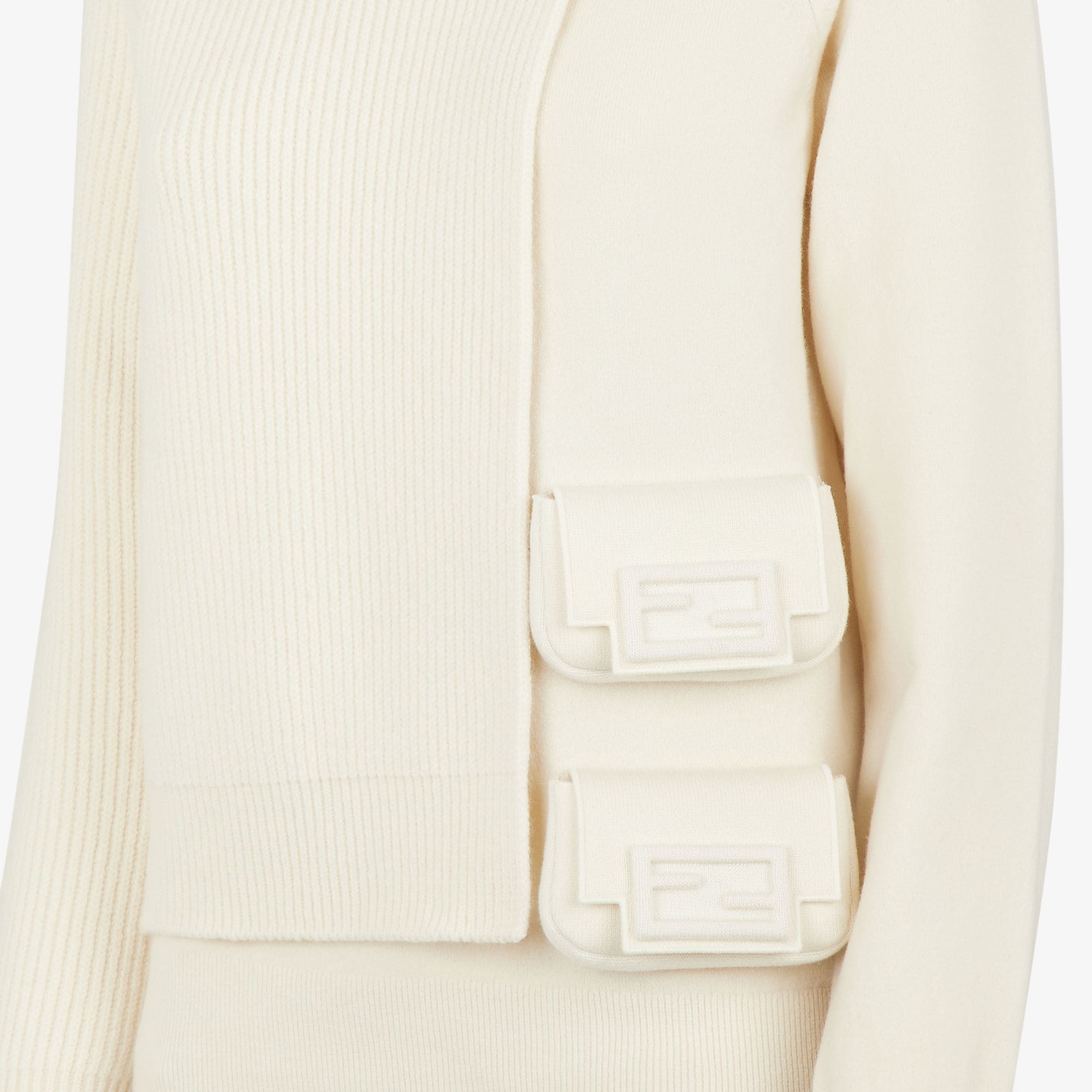 Fendi Layered Utility Pocket Jumper In White