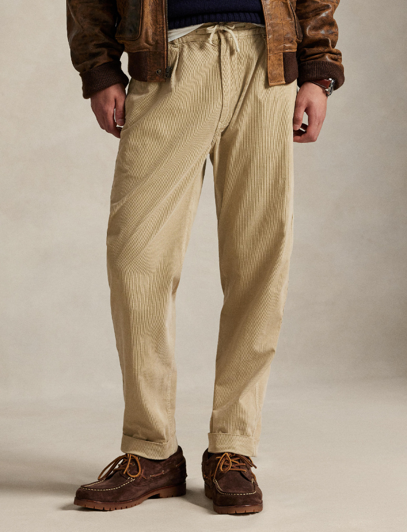 Polo Ralph Lauren Luxe Velvet Lateef Trousers Pockets In Brown