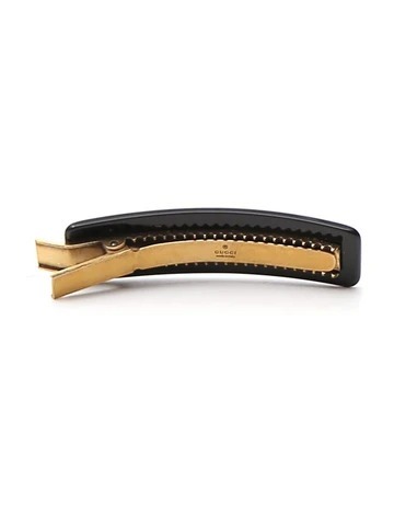 Gucci Women Crystal-logo Single Hair Clip In Black
