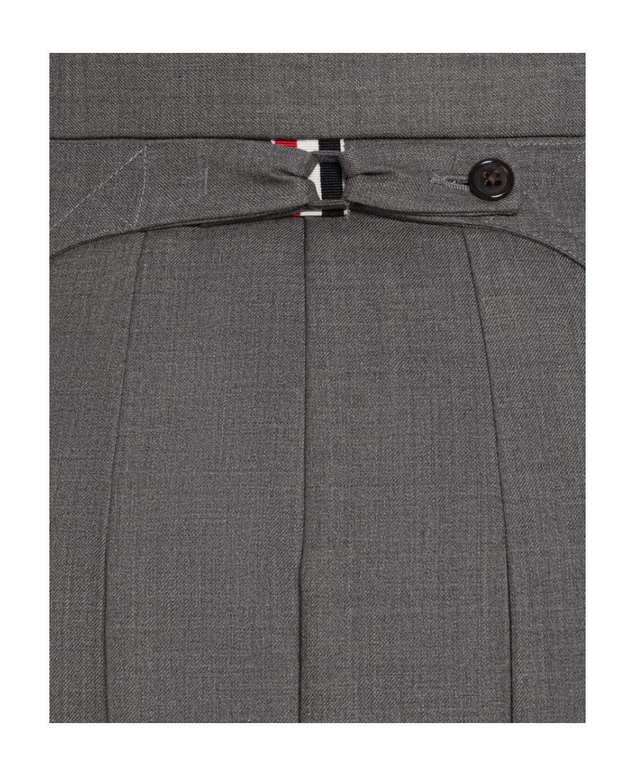 Thom Browne Asymmetric Hem Pleated Backstrap Skirt In Black