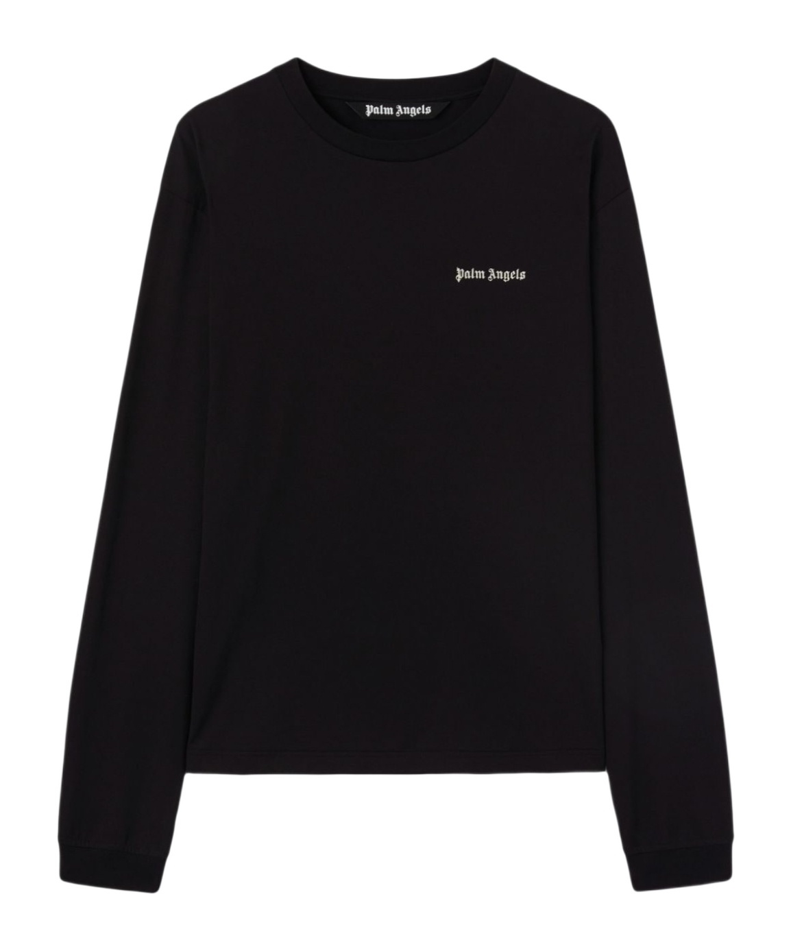 Palm Angels Cotton Oversize Crew Neck Sweatshirt In Black