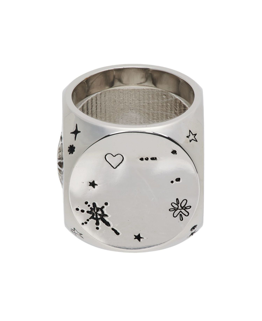 We11 Done Logo Ring In Gray