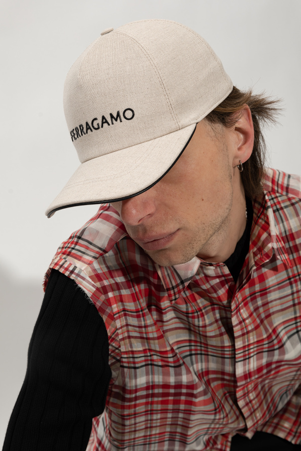 Ferragamo Logo Baseball Cap In White
