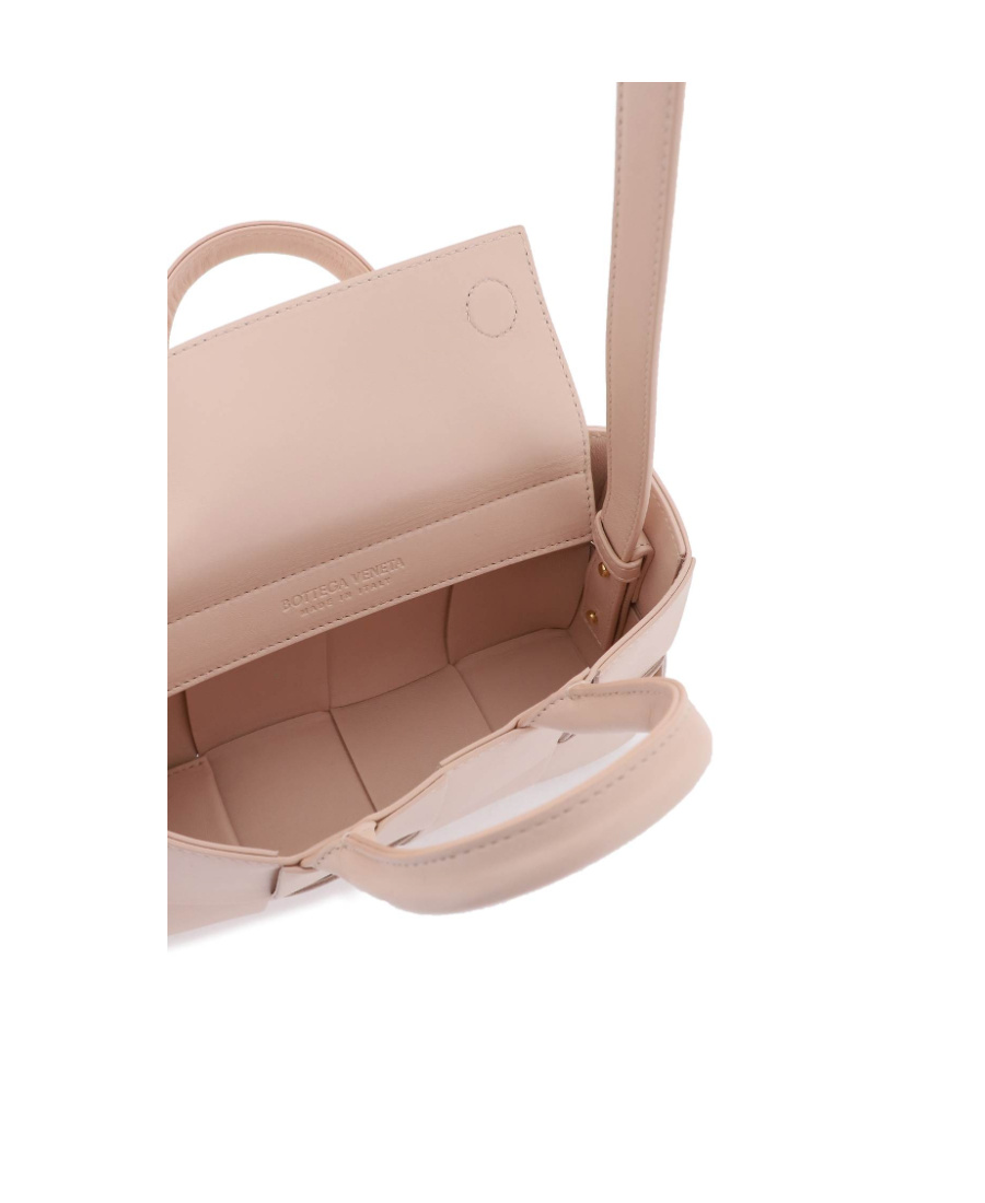 Bottega Veneta Mini East-west Arco Intrecciato Leather Tote Bag In Pink