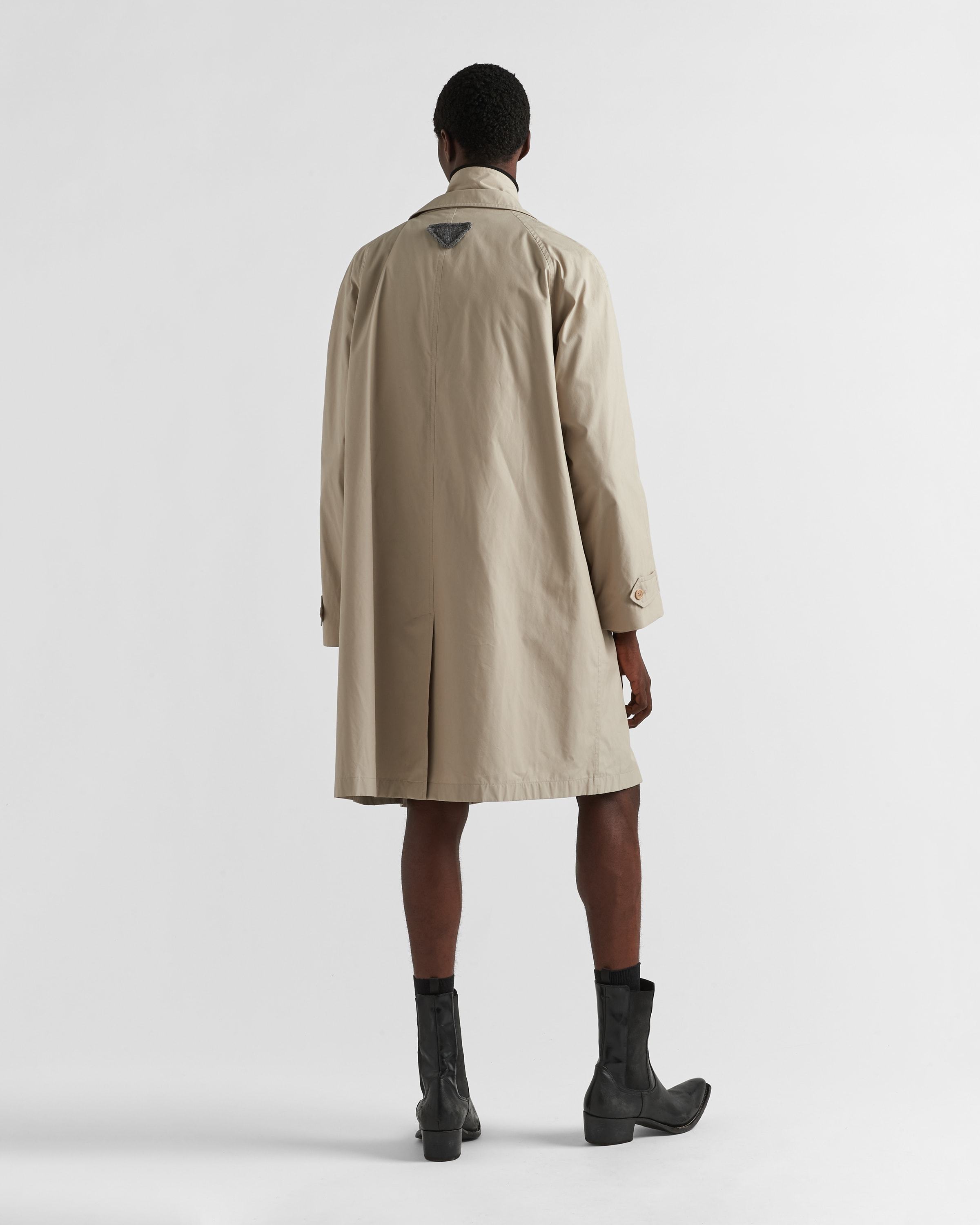 Prada Single-breasted Cotton Overcoat In Nude
