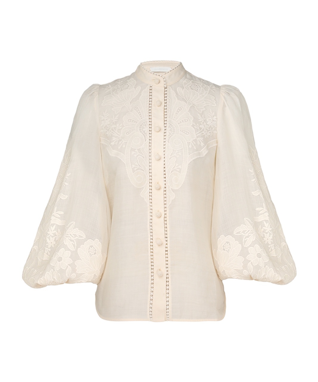 Shop Zimmermann Ottie Embroidered Shirt In White