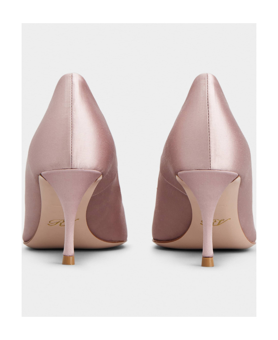 Roger Vivier Flower Strass Silk Satin Rhinestones Buckle High Heels In Nude