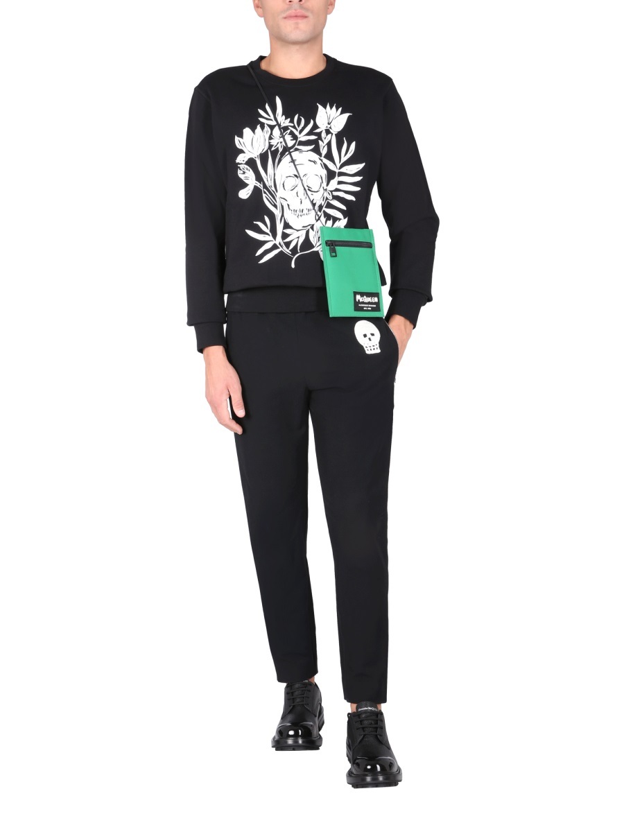 Alexander Mcqueen Skull-patch Slim-fit Track Pants In Black