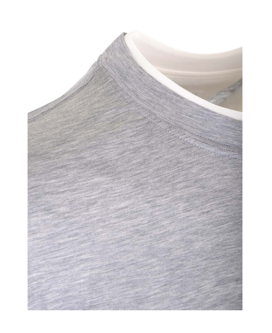 Brunello Cucinelli Layered Crew-neck T-shirt In Gray