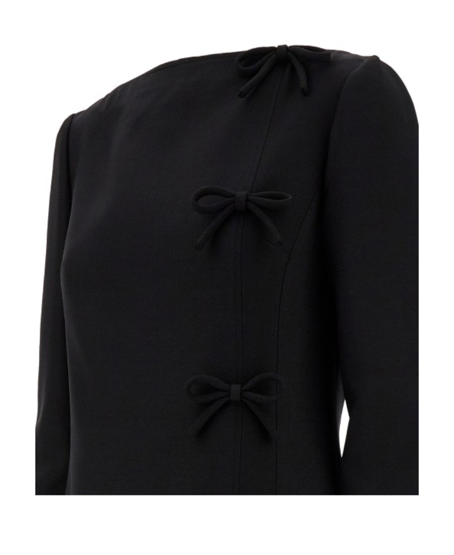 Valentino Bow-detail Midi Dress In Black